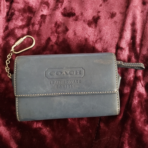Vintage Coach Leather Est. 1941 Wallet Blue - Picture 2 of 9